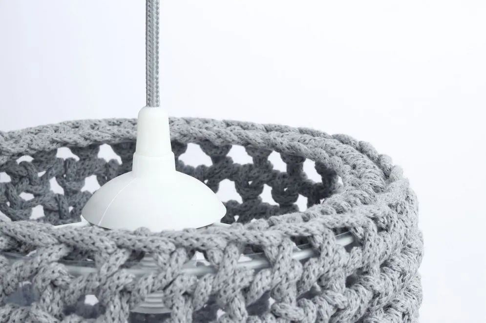 Lampa wisząca COTTON 25 szara abażur sweterek | MIRAT. w stylu kolekcja