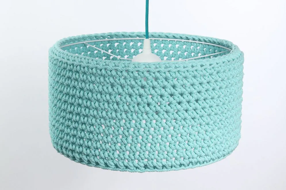 Lampa wisząca COTTON 40 turkusowa ręcznie pleciona | MIRAT. w stylu kolekcja