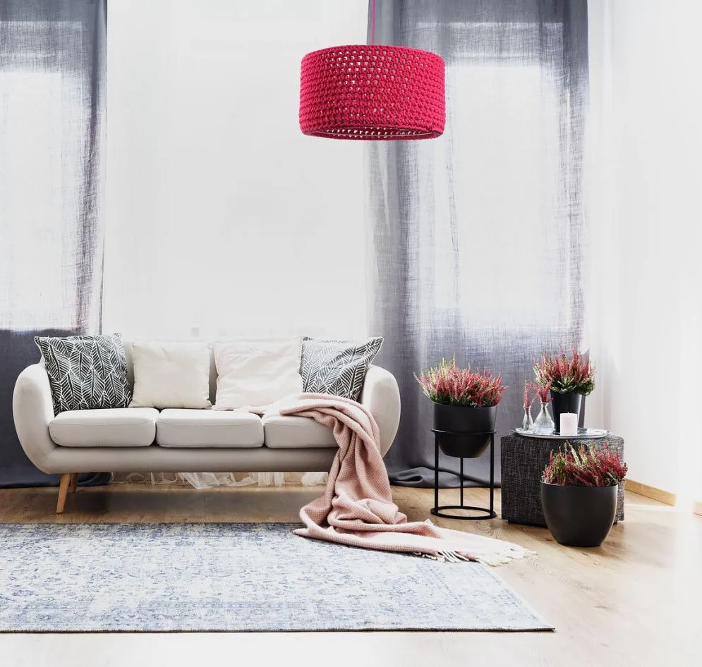 Lampa wisząca COTTON 40 czerwona do salonu | MIRAT. w stylu kolekcja
