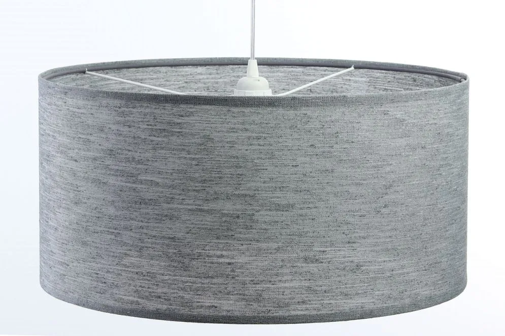 Lampa wisząca NATURAL GREY 40 szara walec tkanina | MIRAT.