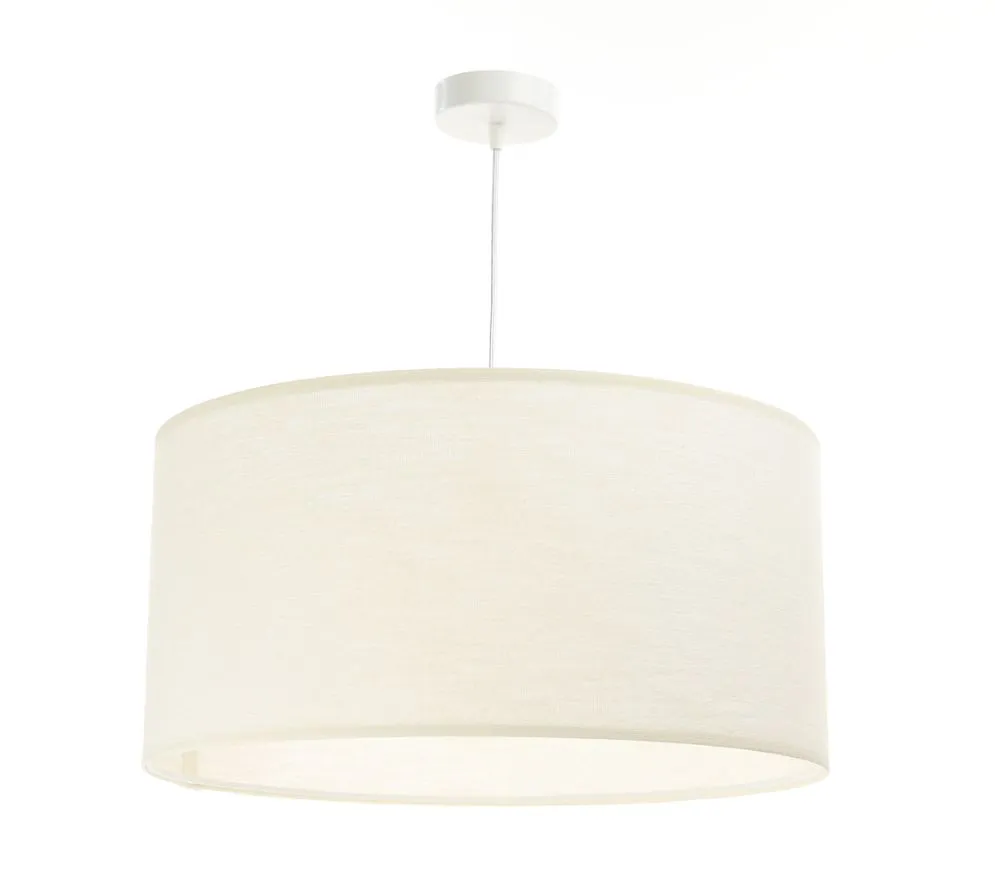 Lampa wisząca NATURAL CREAM 40 kremowa tkanina walec | MIRAT.