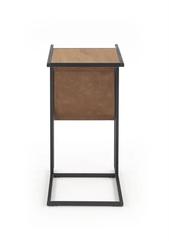 Stolik kawowy COMPACT 47x33 dąb/czarny z miejscem na gazety i książki | MIRAT. styl LOFT