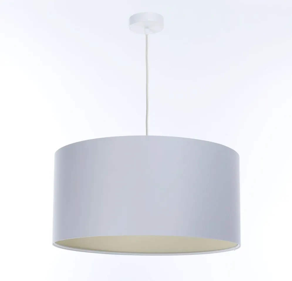 Lampa wisząca MODERN 40 szara/kremowa w kształcie walca I sklep meblowy MIRAT.