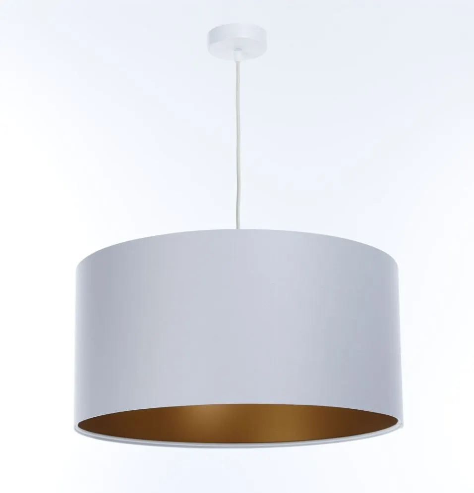 Lampa wisząca MODERN 50 szara/miedziana satynowy abażur I sklep meblowy MIRAT.