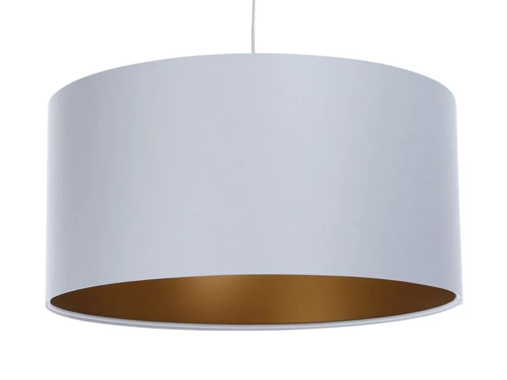 Lampa wisząca MODERN 50 szara/miedziana satynowy abażur I sklep meblowy MIRAT.