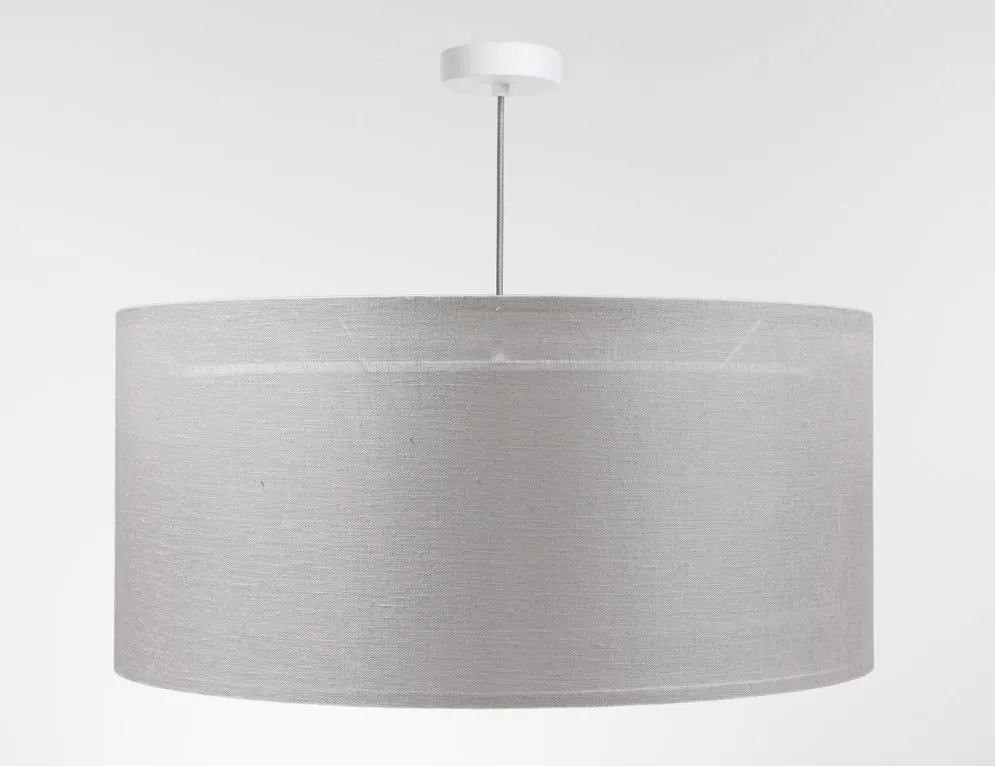 Lampa wisząca DUO LEN LIGHT 003-60 szara/srebrna lniana I sklep meblowy MIRAT.