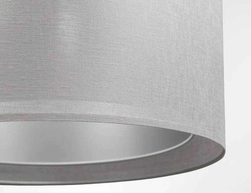 Lampa wisząca DUO LEN LIGHT 003-60 szara/srebrna lniana I sklep meblowy MIRAT.