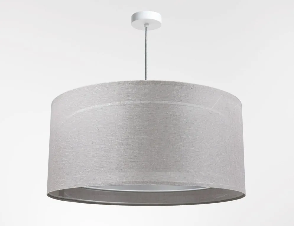 Lampa wisząca DUO LEN LIGHT 003-50 szara/srebrna z podwójnym abażurem I sklep meblowy MIRAT.