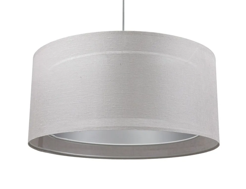 Lampa wisząca DUO LEN LIGHT 003-50 szara/srebrna z podwójnym abażurem I sklep meblowy MIRAT.