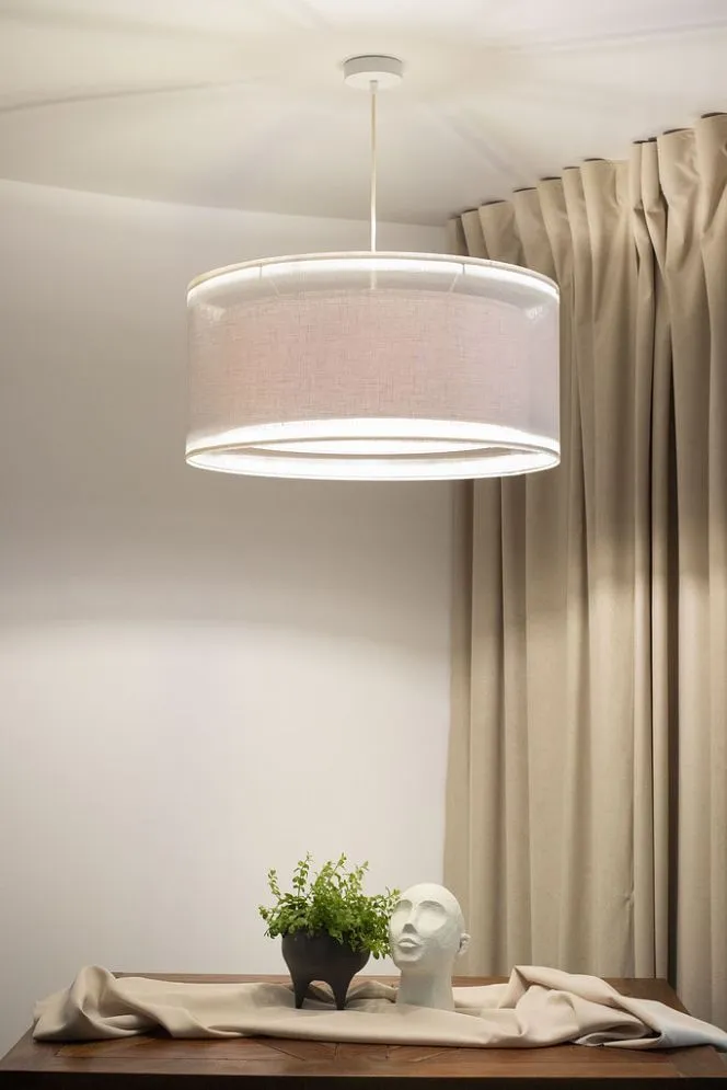 Lampa wisząca DUO LEN LIGHT 50 kremowa do salonu I sklep meblowy MIRAT.