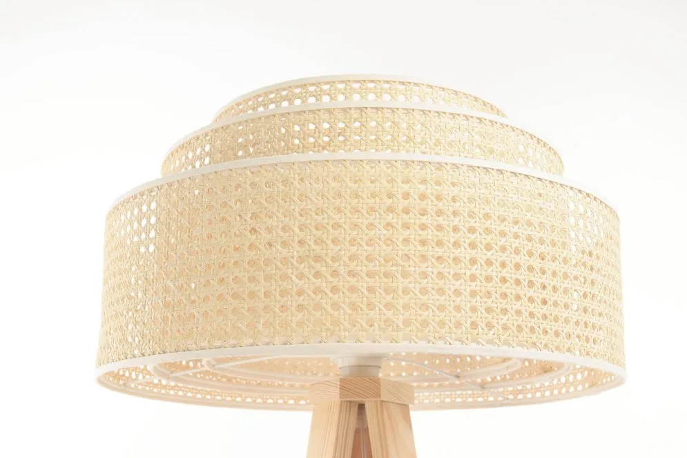 Lampa stojąca BOHO TRI rattan naturalny pleciony | MIRAT. w stylu kolekcja