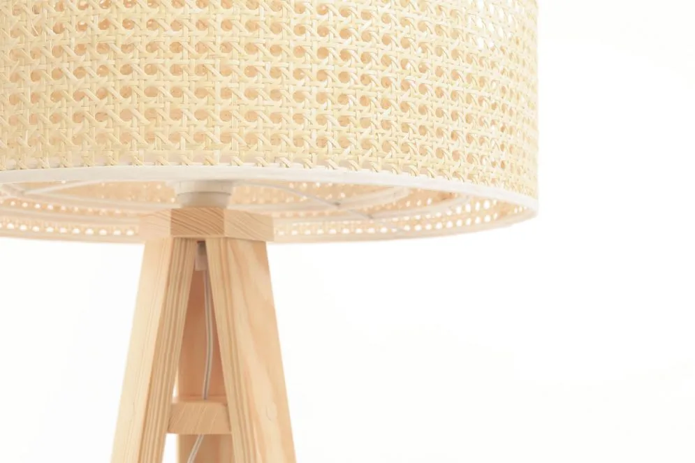 Lampa stojąca BOHO TRI rattan naturalny pleciony | MIRAT. w stylu kolekcja