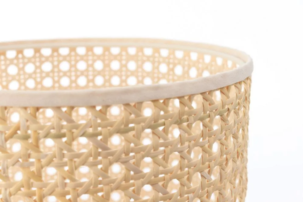 Lampa stołowa BOHO MIDI BLACK rattan naturalny do sypialni | MIRAT. w stylu kolekcja