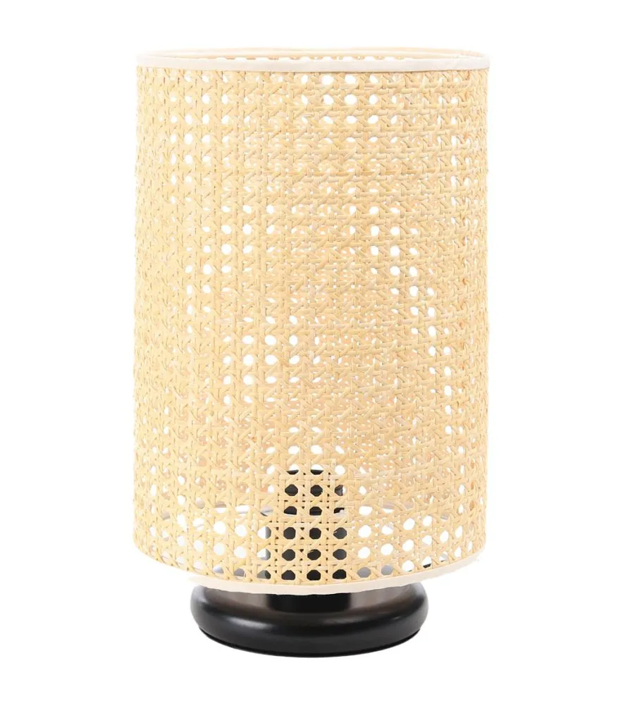 Lampa stołowa BOHO LOW BLACK rattan naturalny ażurowa | MIRAT. w stylu  kolekcja