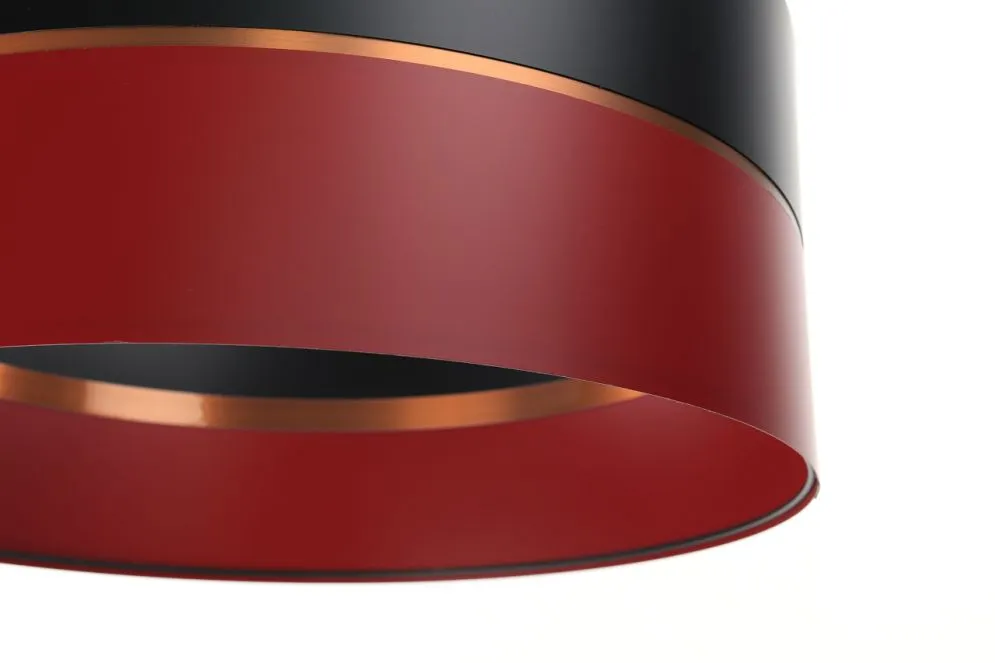 Lampa wisząca SIMPLY GLAMOUR 30 czerwona/czarna elegancka | MIRAT.