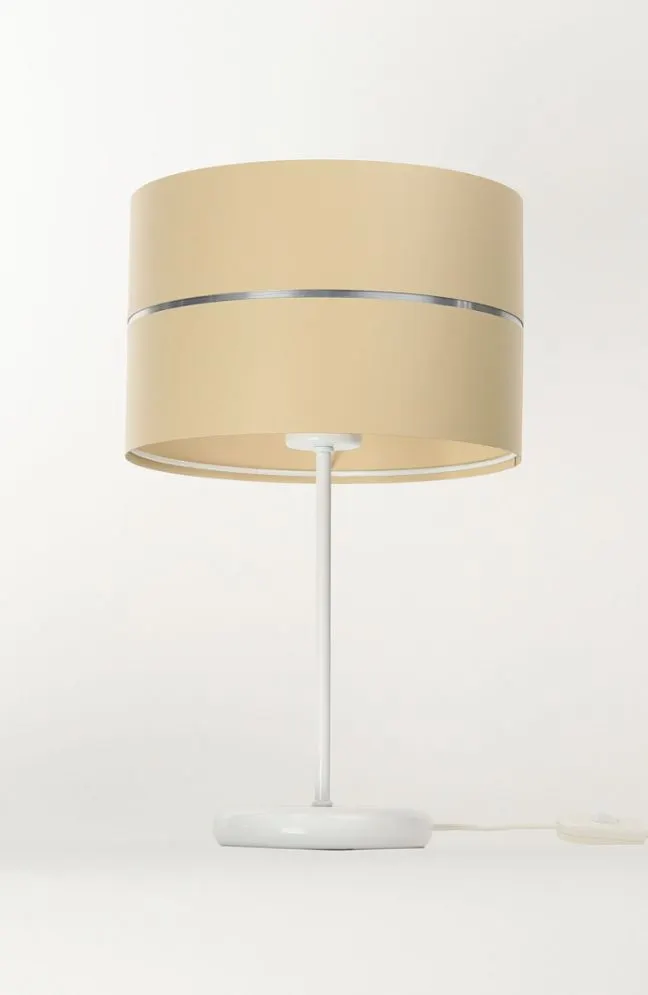 Lampa stołowa SIMPLY GLAMOUR kremowa na metalowej nodze | MIRAT.