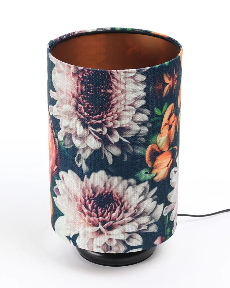 Lampa stołowa FLORAL-D wielokolorowa/miedziana z włącznikiem nożnym | MIRAT. w stylu kolekcja