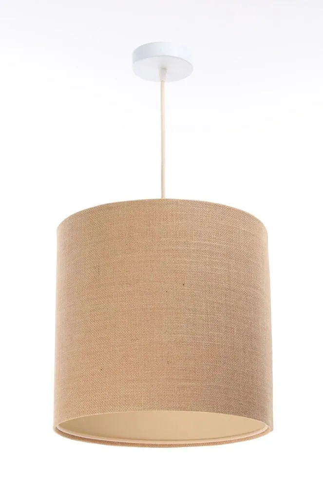 Lampa wisząca BOHO JUTA TUBA 50 beżowa nad stół minimalistyczna | MIRAT.