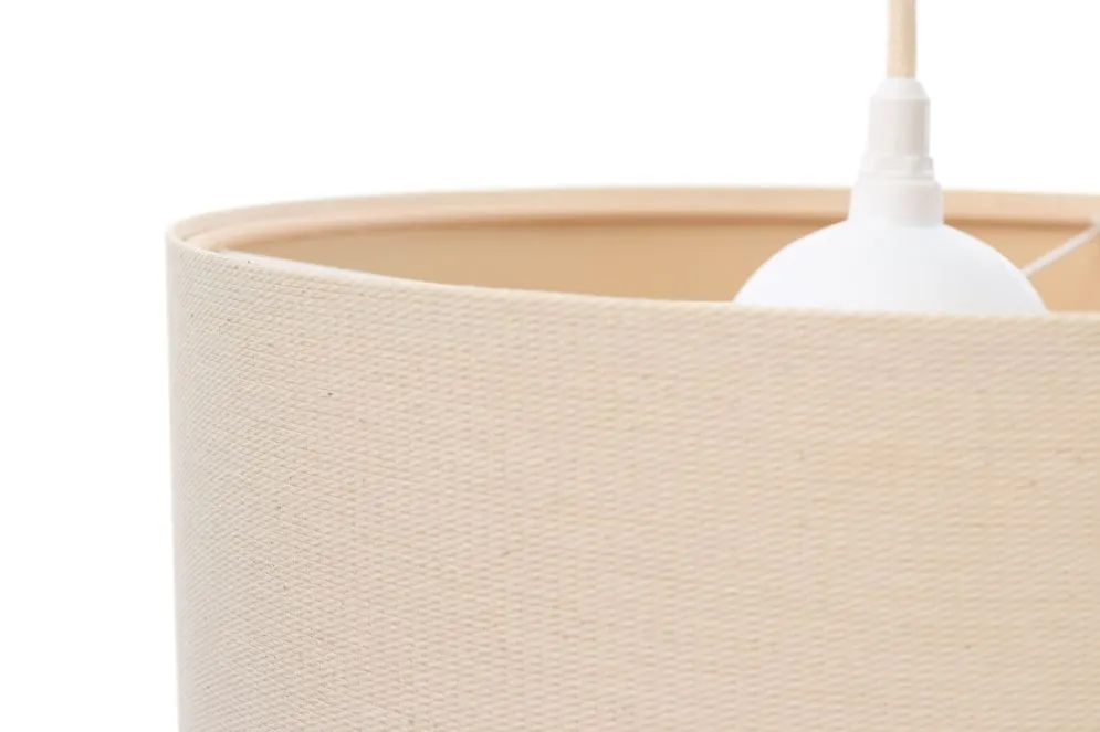 Lampa wisząca BOHO LEN TUBA 60 kremowa w stylu natural | MIRAT.