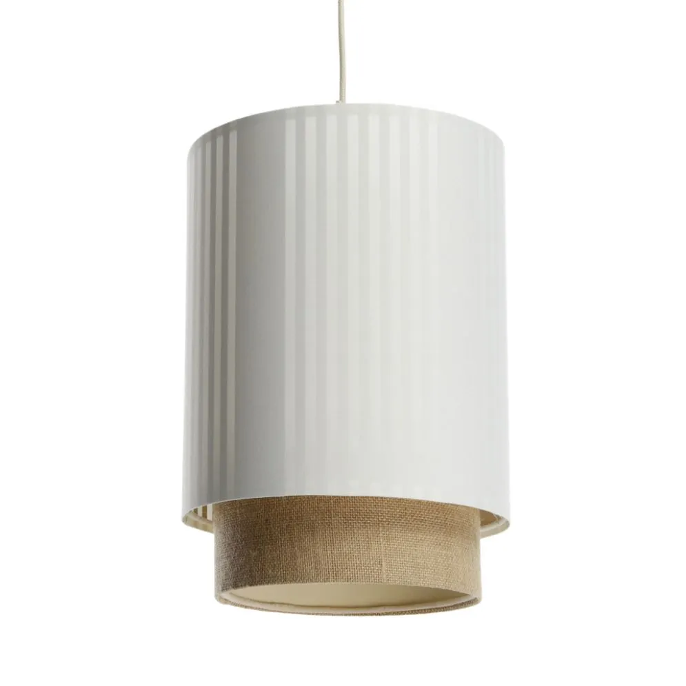 Lampa wisząca DUO LAMI LINE 25 biała/jutowa w stylu boho I sklep meblowy MIRAT.