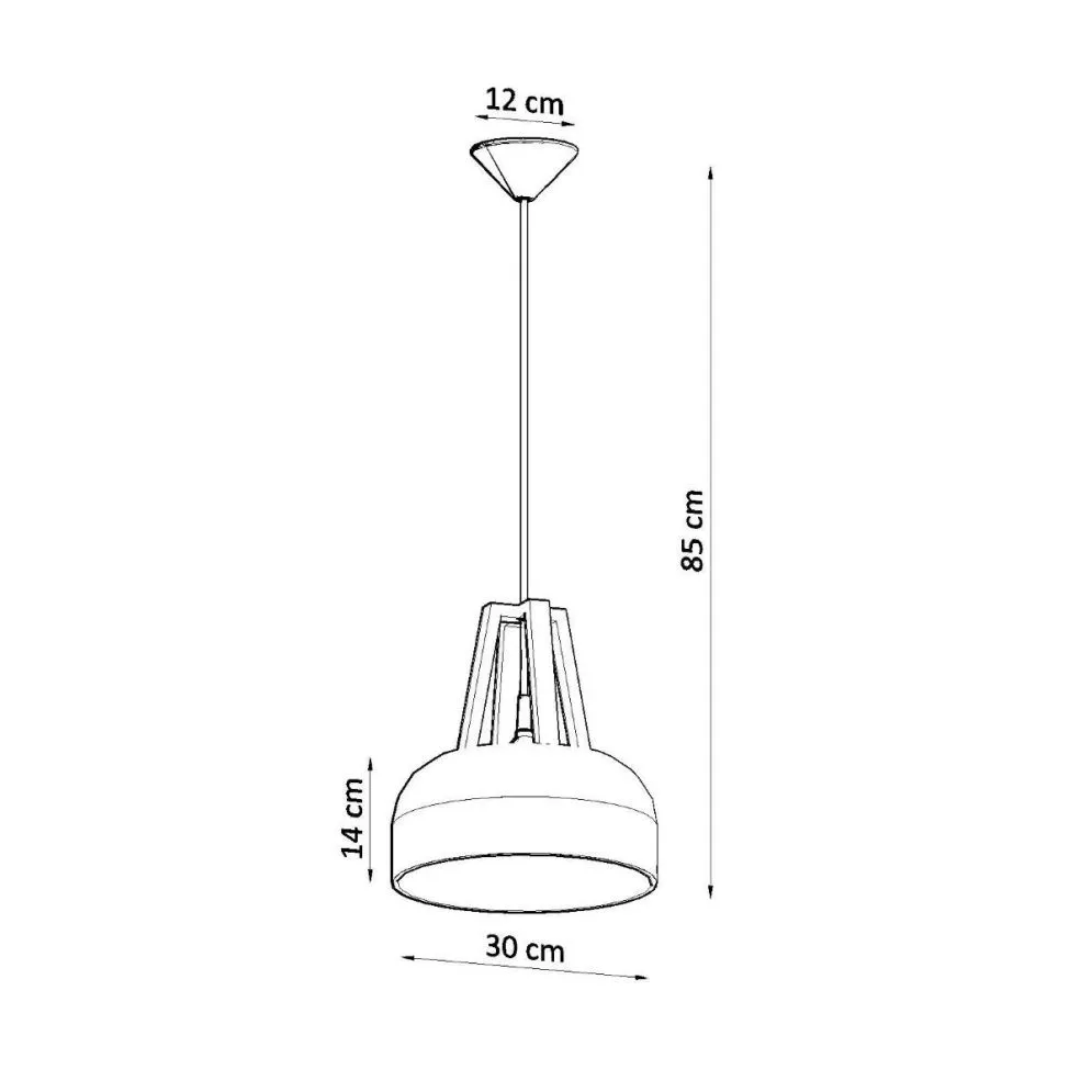 Lampa wisząca CASCO czarna/naturalne drewno | sklep MIRAT kolekcja casco