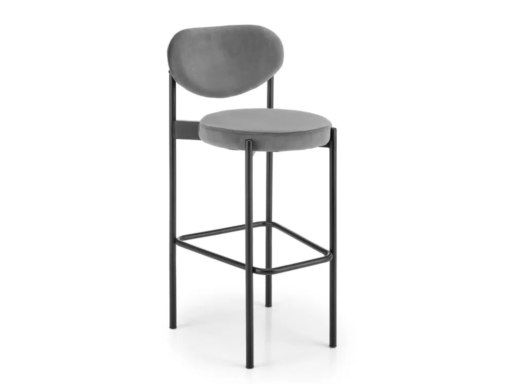 Hoker niski H-108 VELVET szary w stylu loft I sklep MIRAT. styl LOFT