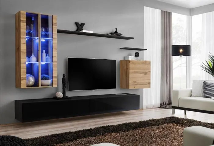Meblościanka SWITCH XII na wysoki połysk z podświetleniem | MIRAT. w stylu kolekcja SWITCH