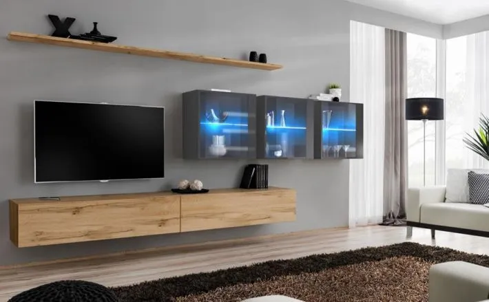 Meblościanka SWITCH XVII z podświetleniem na wysoki połysk | MIRAT. w stylu kolekcja SWITCH