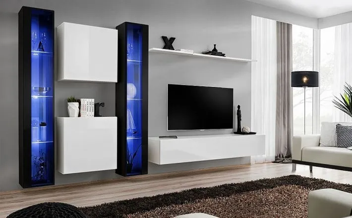 Witryna SWITCH WW1 wisząca nowoczesna z podświetleniem | MIRAT. w stylu kolekcja SWITCH