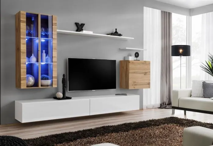 Meblościanka SWITCH XII na wysoki połysk z podświetleniem | MIRAT. w stylu kolekcja SWITCH