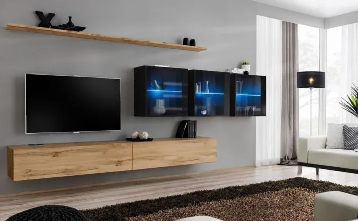 Meblościanka SWITCH XVII z podświetleniem na wysoki połysk | MIRAT. w stylu kolekcja SWITCH