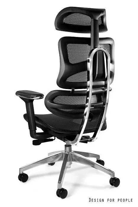 Fotel biurowy ERGOTECH czarny/chrom | MIRAT. w stylu kolekcja