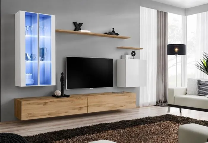 Meblościanka SWITCH XII na wysoki połysk z podświetleniem | MIRAT. w stylu kolekcja SWITCH