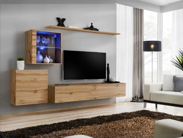 Meblościanka SWITCH XV wisząca z podświetleniem LED | MIRAT. w stylu kolekcja SWITCH