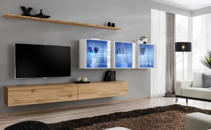Meblościanka SWITCH XVII z podświetleniem na wysoki połysk | MIRAT. w stylu kolekcja SWITCH