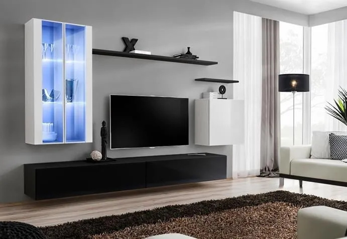 Meblościanka SWITCH XII na wysoki połysk z podświetleniem | MIRAT. w stylu kolekcja SWITCH