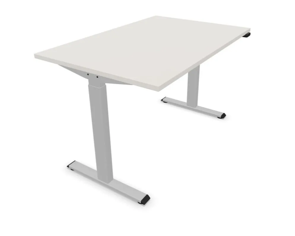Biurko eCOMO 120x60cm platinum z regulacją wysokości do biura I sklep meblowy MIRAT.