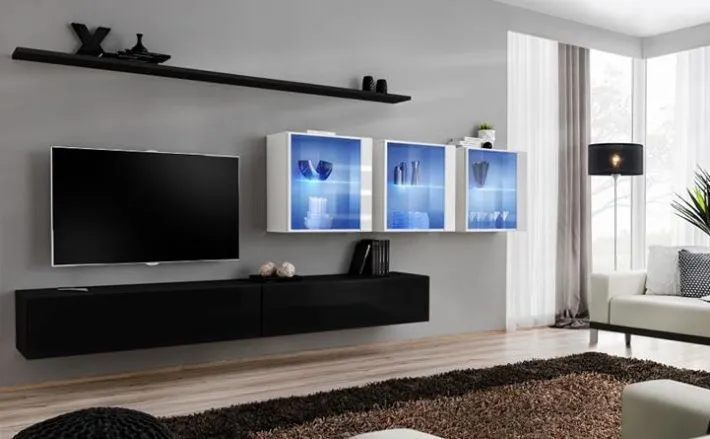 Meblościanka SWITCH XVII z podświetleniem na wysoki połysk | MIRAT. w stylu kolekcja SWITCH