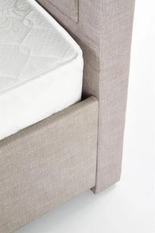 Łóżko EVORA 160x200 beżowe pikowane z szufladami | MIRAT. styl GLAMOUR