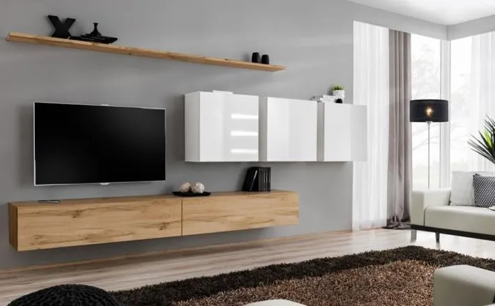 Meblościanka SWITCH VII na wysoki połysk nowoczesna | MIRAT. w stylu kolekcja SWITCH
