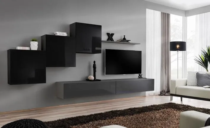 Meblościanka SWITCH X z szafką RTV i trzema szafkami | MIRAT. w stylu kolekcja SWITCH