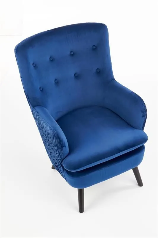 Fotel RAVEL VELVET granatowy tapicerowany aksamitem | MIRAT. w stylu kolekcja