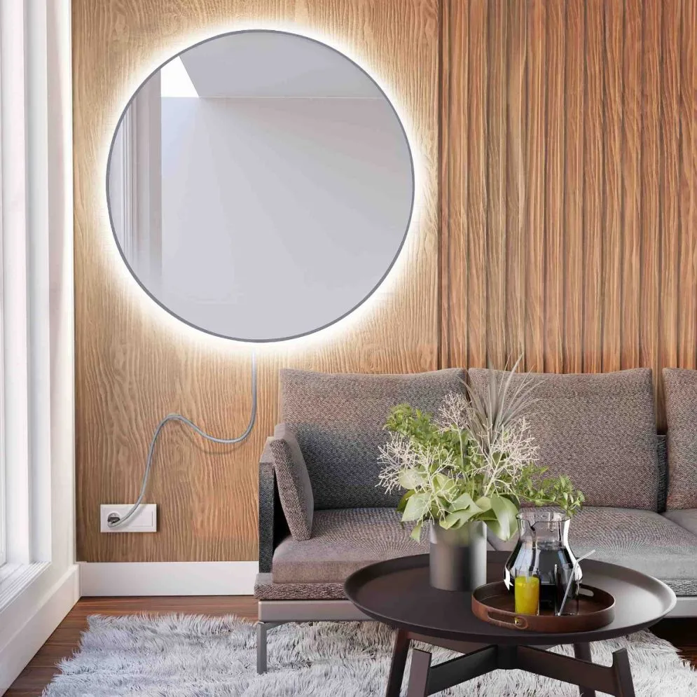 Lustro okrągłe RUBINO ELECTRIC 70 z oświetleniem LED | MIRAT. w stylu kolekcja RUBINO