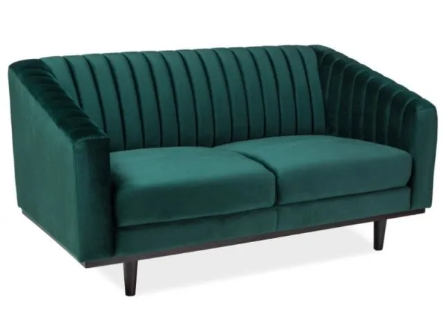 Zielona sofa tapicerowana tkaniną aksamitną z pikowanym oparciem ASPREY VELVET 2
