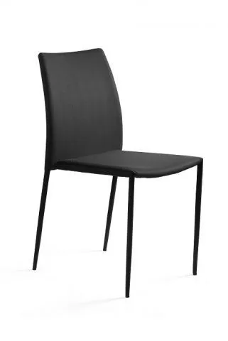 Czarne tapicerowane krzesło nowoczesne DESIGN