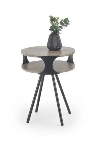 Dąb sonoma ciemna okrągła ława w stylu loft KIRBY