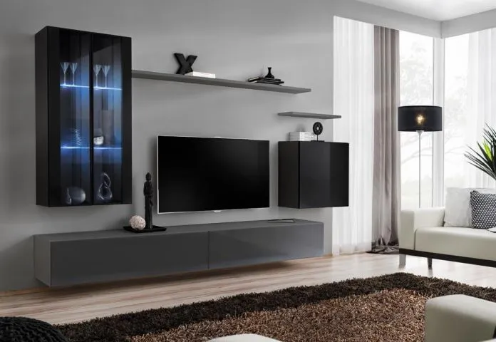 Meblościanka SWITCH XII na wysoki połysk z podświetleniem | MIRAT. w stylu kolekcja SWITCH