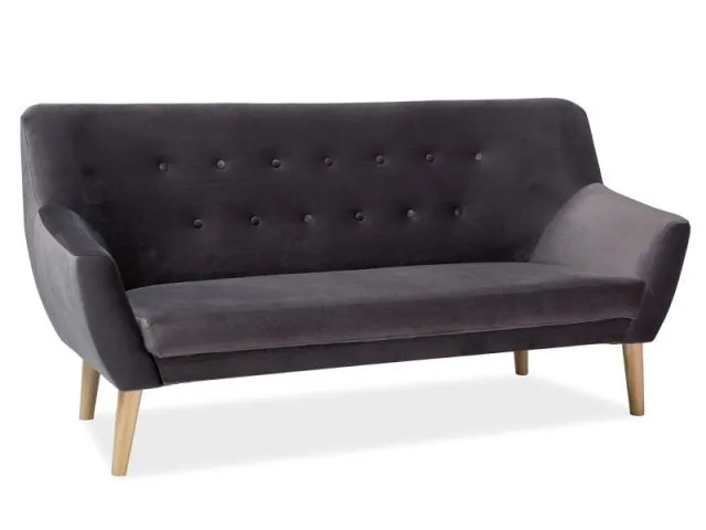 Szara tapicerowana sofa glamour do salonu NORDIC 3 VELVET