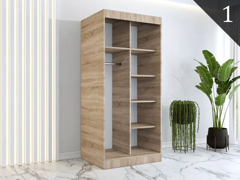 Korpus szafy MODUO COMFORT 90 dąb sonoma z półkami i drążkami | MIRAT. kolekcja MODUO COMFORT
