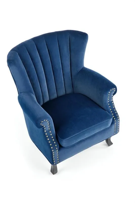 Fotel do salonu TITAN VELVET granatowy w stylu ludwikowskim | MIRAT.